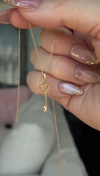SAMPLE - Tall Heart Key Pendant
