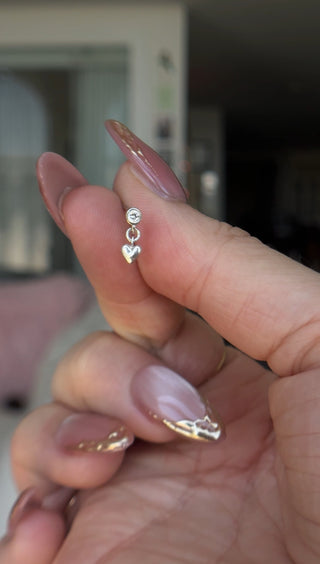 SAMPLE - Diamond Baby Heart Earring (Single, Silver)