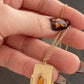 ÉCHANTILLON Orange Topaz Cathedral Book Locket avec chaîne de câble de 1,3 mm 20 »