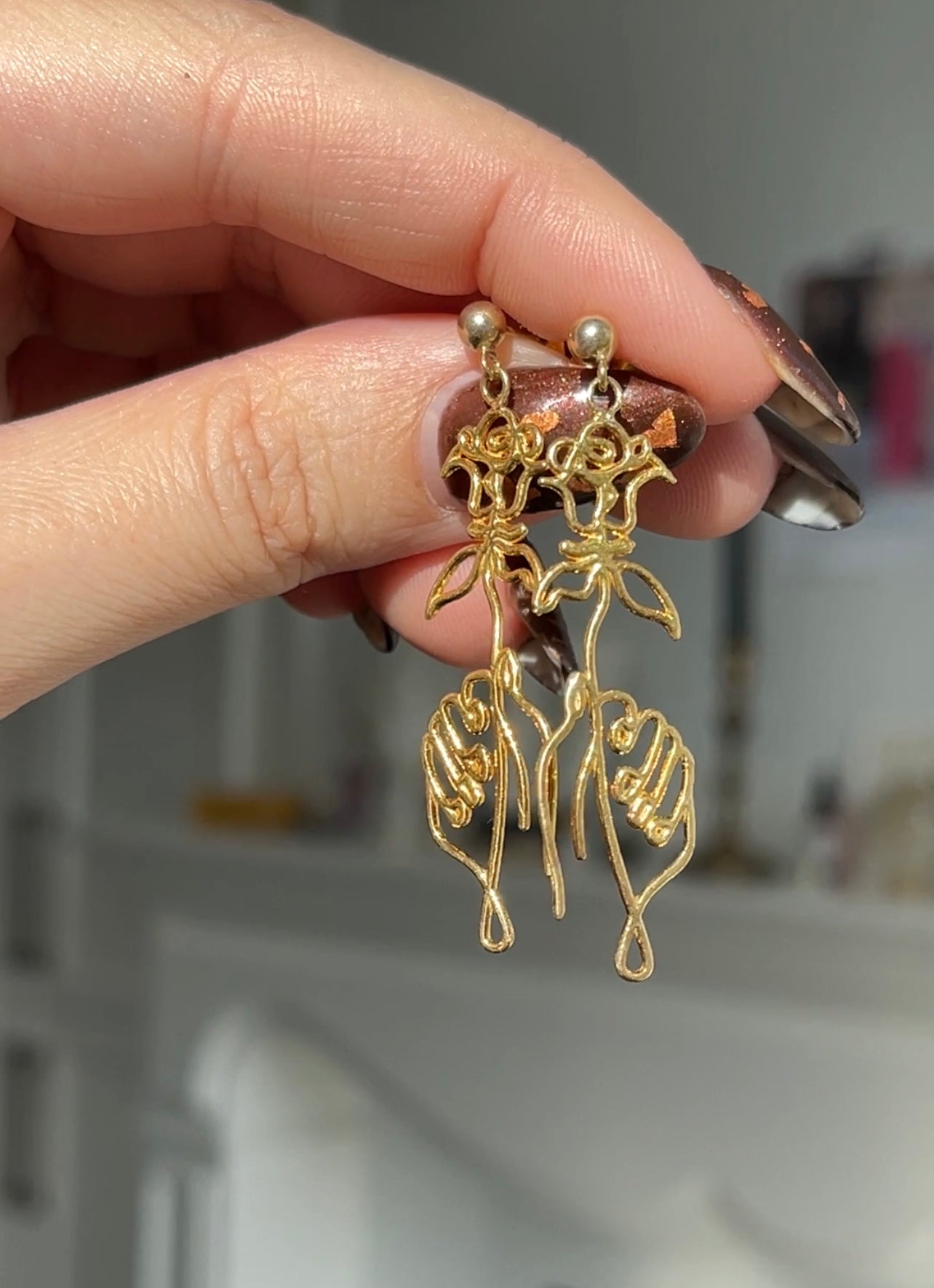 SAMPLE Picasso's Rose Earring - GOLD Vermeil