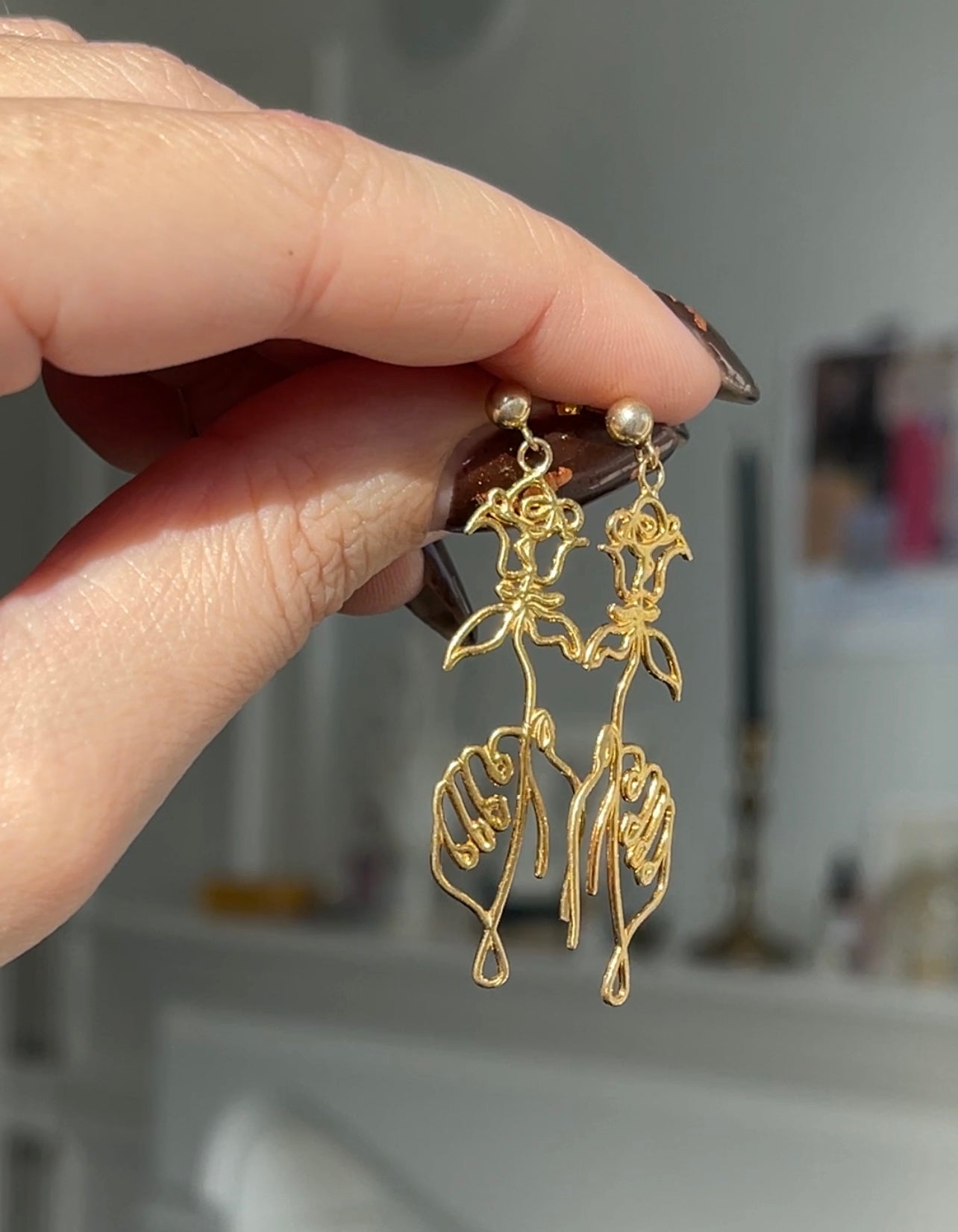 SAMPLE Picasso's Rose Earring - GOLD Vermeil