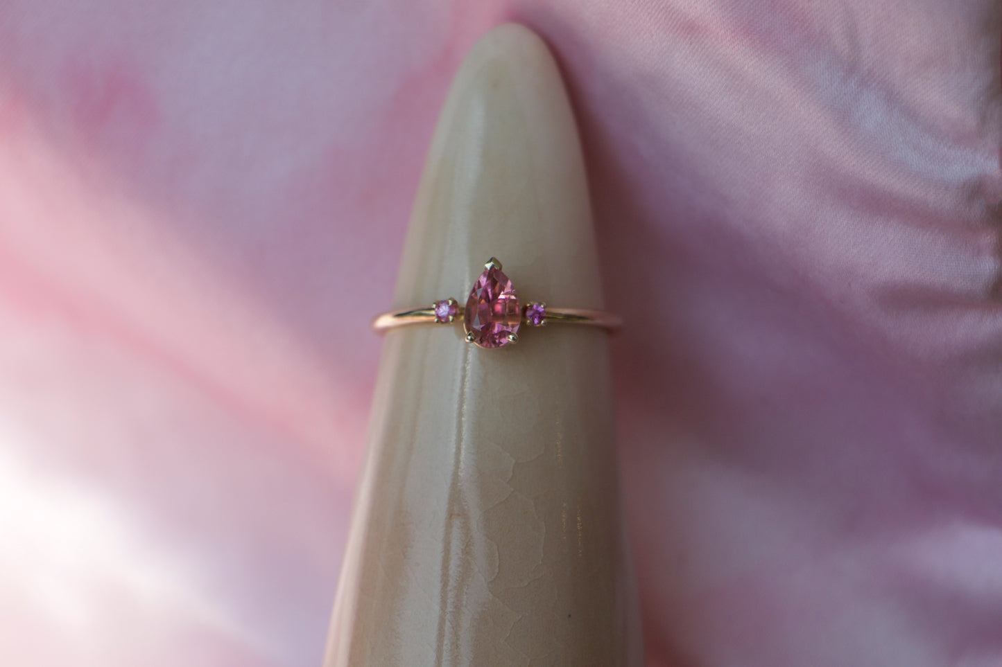 SAMPLE Pink sapphire and tourmaline Ring - Size 6