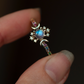 SAMPLE Moonstone Rainbow Wandering Star Ring - Size 10.5