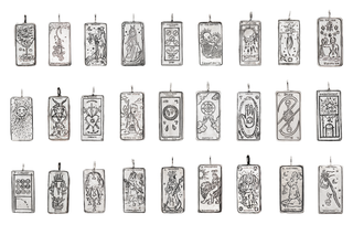 Sample Sale - Silver Tarot Card Pendant