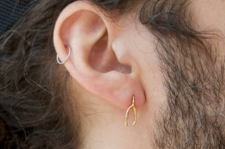 ÉCHANTILLON Boucles d’oreilles Wishbone - Argent et Or Vermeil