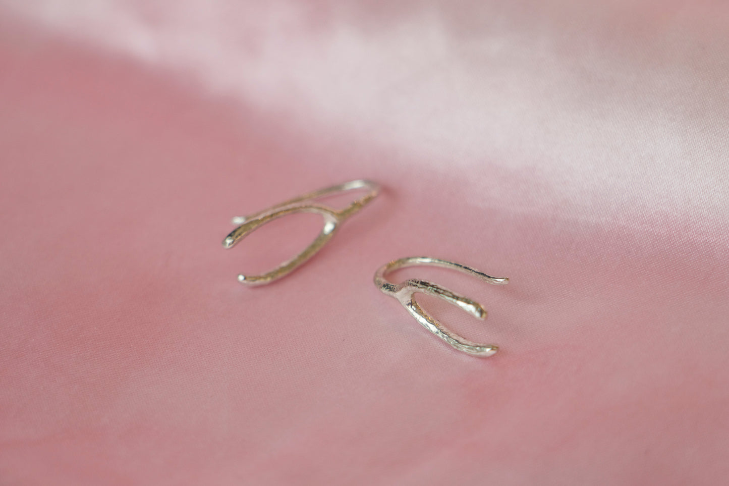SAMPLE Wishbone Earrings - Silver and Gold Vermeil