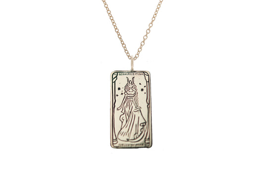 The High Priestess Tarot Card Necklace - Ready-to-Ship