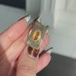 SAMPLE  Orange Topaz Cathedral Book Locket w/ 1.3mm cable chain 20"