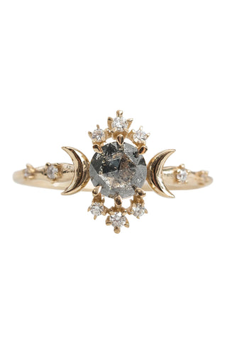Salt & Pepper Diamond Wandering Star Ring - Ready-To-Ship