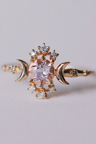 Morganite Wandering Star Ring - Ready-To-Ship