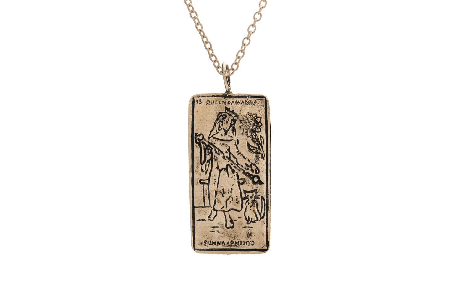 Queen of Wands Tarot Card Necklace