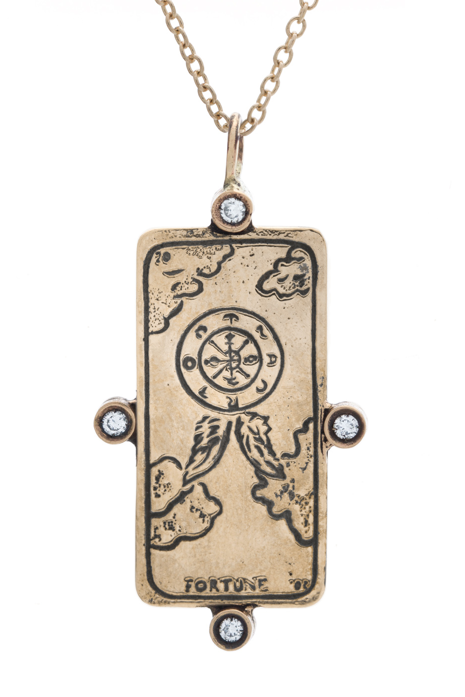 Diamond Wheel of Fortune Tarot Card Necklace – Sofia Zakia Diamond Wheel of Fortune Tarot Card Necklace – Sofia Zakia