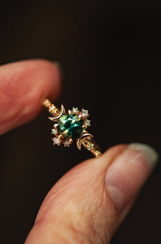 Bague wandering star sapphire bi-colore