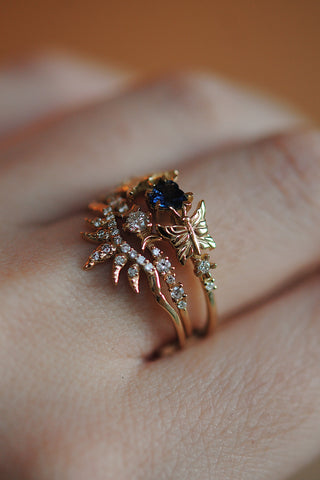 OOAK ÉCHANTILLON Bague papillon au clair de lune