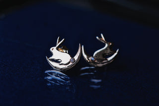 Boucle d'oreille Lune Lapin