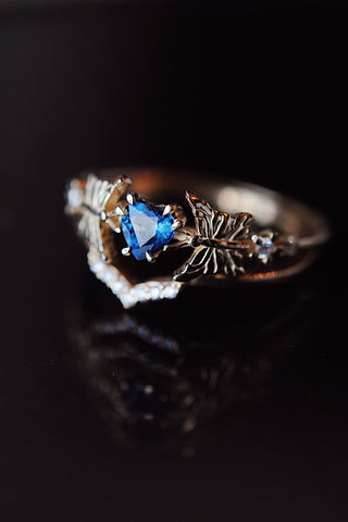 OOAK ÉCHANTILLON Bague papillon au clair de lune