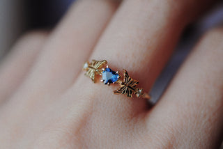 OOAK ÉCHANTILLON Bague papillon au clair de lune