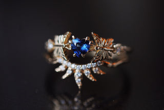 OOAK ÉCHANTILLON Bague papillon au clair de lune