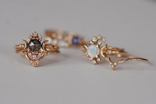 Salt & Pepper Diamond Wandering Star Ring