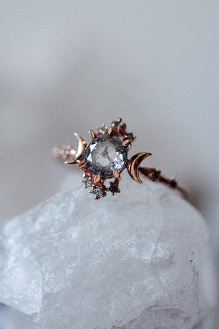 Salt & Pepper Diamond Wandering Star Ring