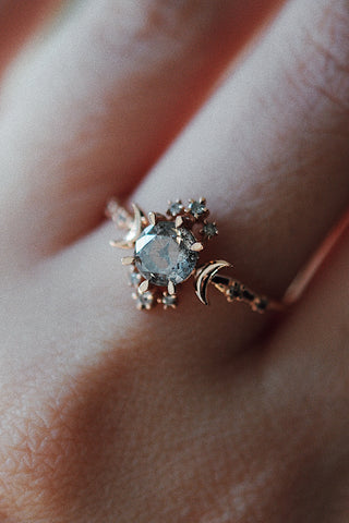Salt & Pepper Diamond Wandering Star Ring