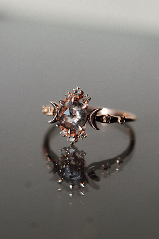 Salt & Pepper Diamond Wandering Star Ring