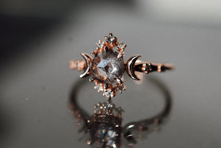 Salt & Pepper Diamond Wandering Star Ring