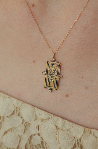 Diamond Enlightenment Tarot Card Necklace - READY-TO-SHIP