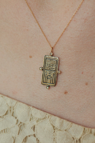 Diamond Enlightenment Tarot Card Necklace - READY-TO-SHIP