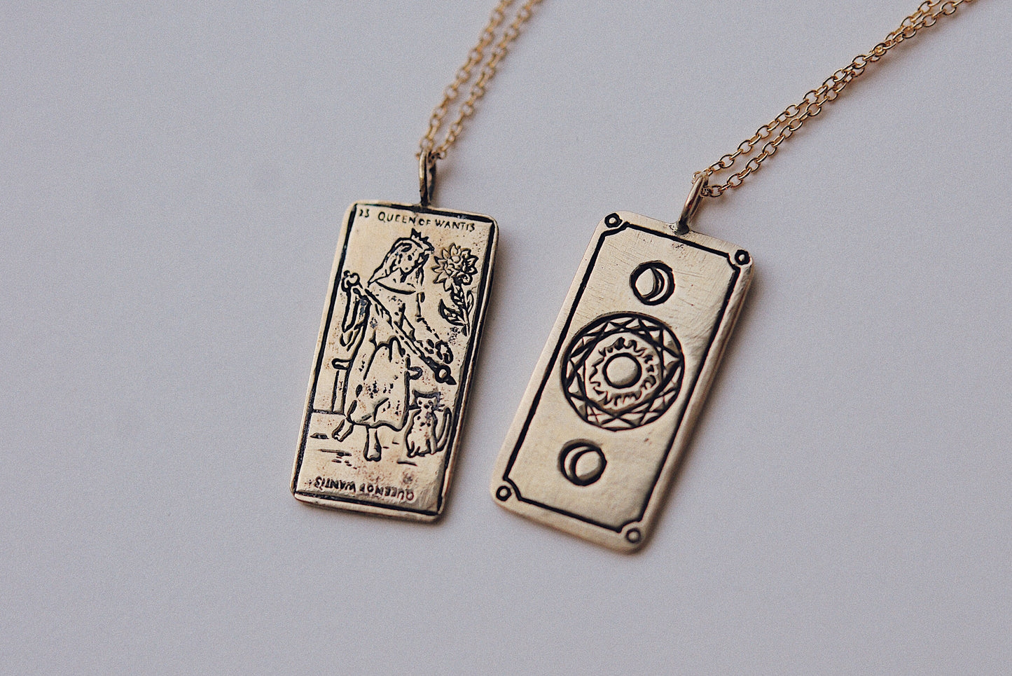 Queen of Wands Tarot Card Necklace