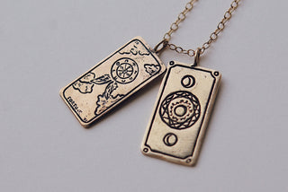 Wheel of Fortune Tarot Card Necklace