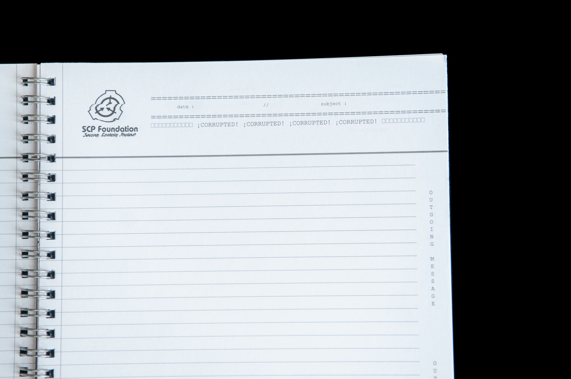 Caderno Espiral SCP Foundation notepad: symple-W[SCP Foundation]