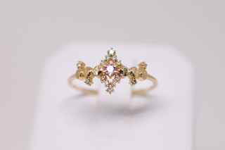 Bague Sorcière Cosmique Saphir Rose