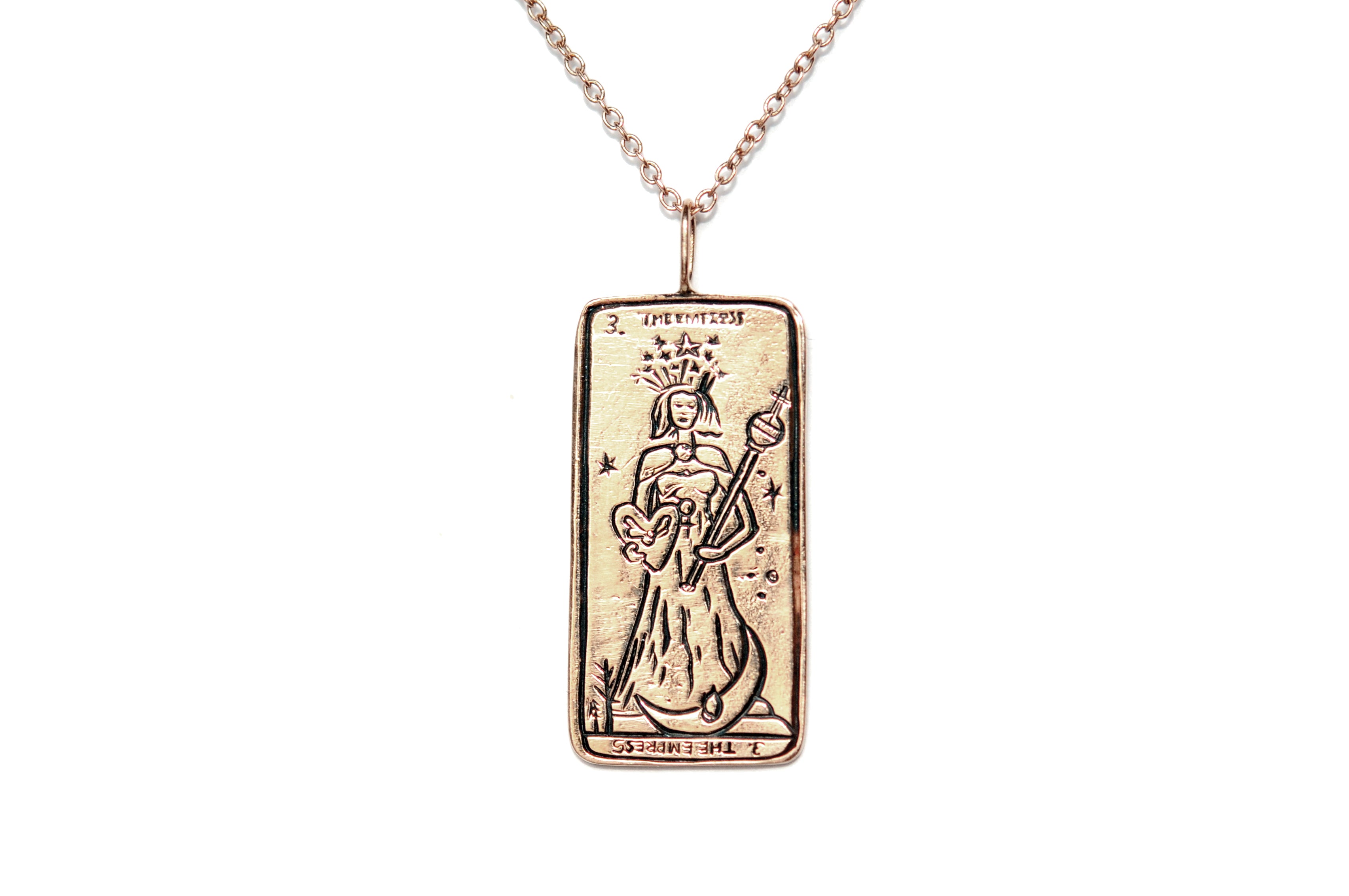 Empress Tarot Card popular Pendant .925 Sterling Silver w/ Genuine Peridot USA