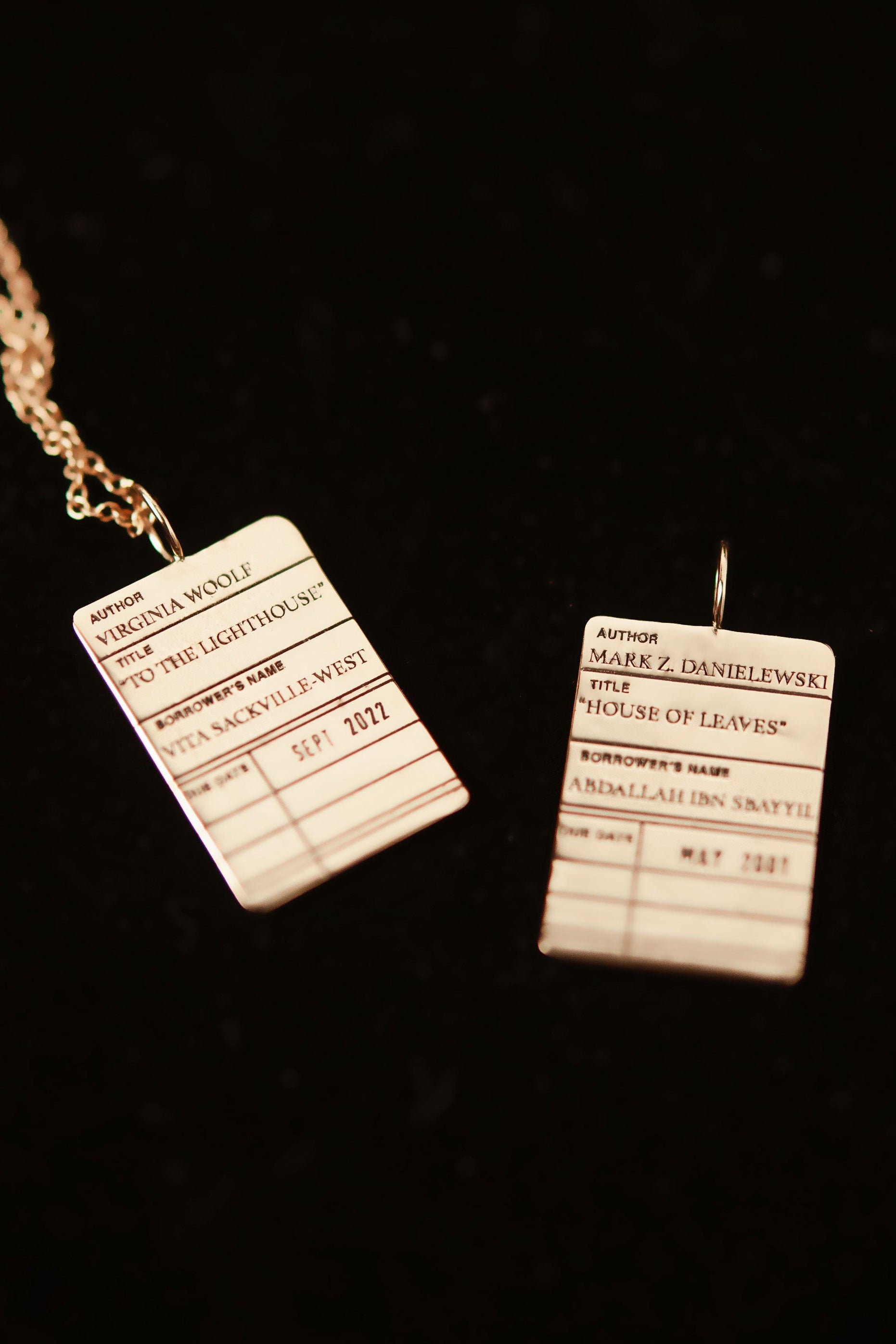 Customizable Library Card Necklace