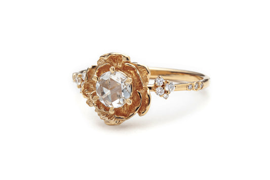 Rosecut Diamond Paeonia Ring
