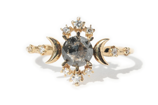 Salt & Pepper Diamond Wandering Star Ring
